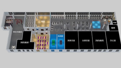 2000m2商用健身俱樂(lè)部器材配置方案