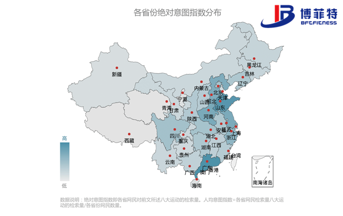 國民健身運動區(qū)域分布概覽